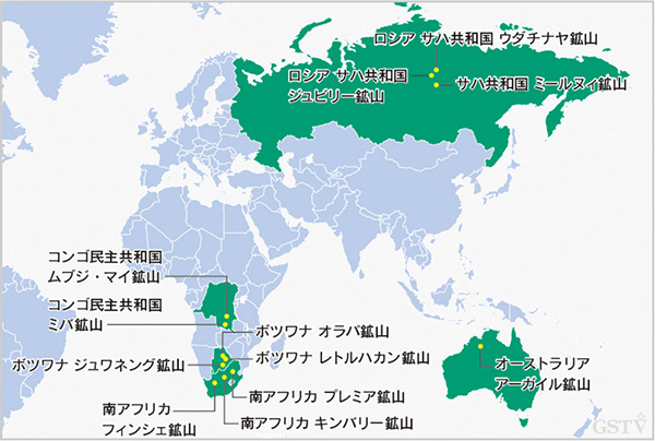 世界のダイヤモンド鉱山