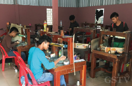 カンボジアのジルコンの研磨工場
