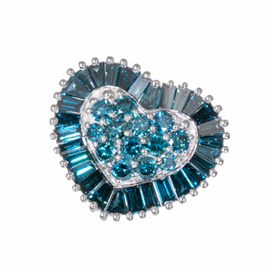 GSTV K18WG ブルーダイヤモンド(トリート) ペンダントトップ BD 約0.58ct 