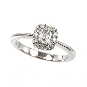 PT950 クリスカットダイヤモンド &ダイヤ (リリーダイヤカット) リング D 約0.30ct