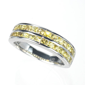 K18WG カナリートルマリン リング T 約1.05ct