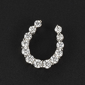 GSTV)18KWG馬蹄テーパーダイヤモンドペンダントトップ 【公式通販】