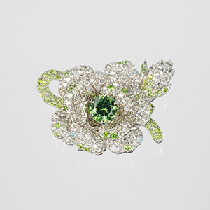 K18WG ウラル産デマントイドガーネット ダイヤ パライバトルマリン ペンダントトップ 