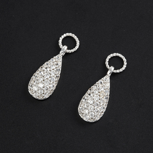 パラジウムシルバー950 天然ホワイトジルコン チャーム ZI 約1.00ct