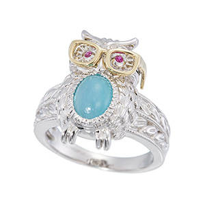 パラジウムシルバー950/K18YG パライバトルマリン ルビー リング 