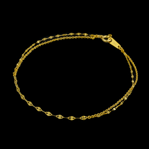 Gstv 純金 ペタル ケーブルチェーン 2連ブレスレット 長さ 約18cm