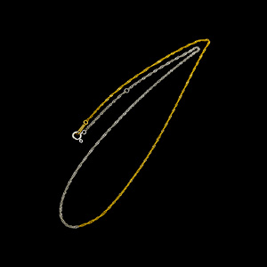 純金/純プラチナ ハーフ&ハーフ スクリューチェーン ネックレス 長さ 約45cm