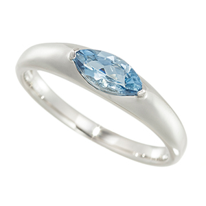 純プラチナ サンタマリアアフリカーナアクアマリン リング AQ 約0.40ct