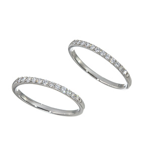 GSTV PT950 ダイヤモンド リング 2点セット D 約0.34ct 