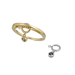 GSTV K18YG/WGサファイアブラウンダイヤペンダントトップSA約0.30ctBRD