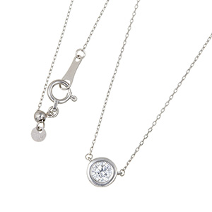 ダイヤモンド×ルベライト ネックレス K18WG Pt850 8.8g