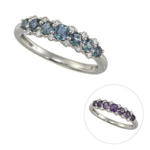 PT950 ブラジル産アレキサンドライト ダイヤ リング AL 約0.50ct D 約0.13ct 