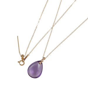 K18PG アメシスト ブラウンダイヤ ネックレス AM 約10.00ct BRD 約0.03ct