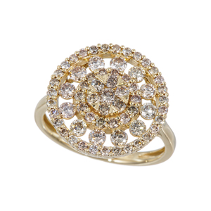 K18YG ブラウンダイヤモンド スパークル リング BRD 約1.40ct