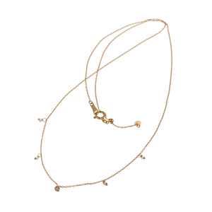 K18YG ブラウンダイヤモンド エアリータッセル ネックレス BRD 約0.35ct 