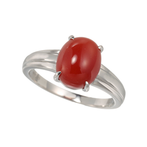 純プラチナ 血赤サンゴ リング COR 約3.00ct