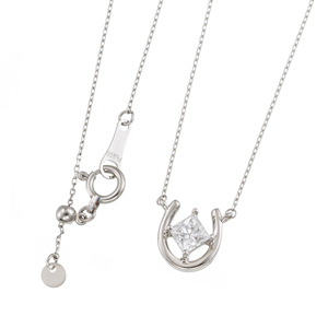 純プラチナ/PT850 Ｄカラーダイヤモンド 馬蹄ネックレス D 約0.30ct(D SI1)