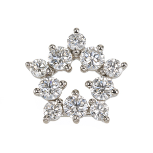 PT950 ダイヤモンド 花影 ペンダントトップ D 約0.60ct 
