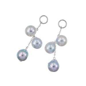 GSTV K18WG アコヤバロックパール ピアス OMAMORI JEWELRY K18あこやバロックパール8mmピアス – 伊勢とこ
