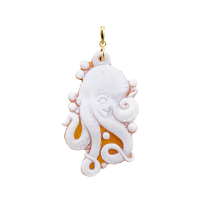 K18YGアントニオ・ペルニーチェシェルカメオペンダントトップカメオ約41×25mm