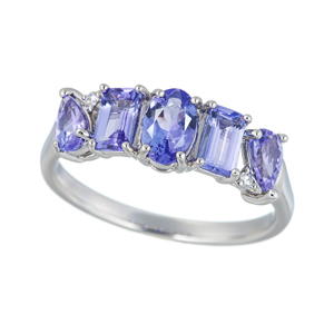PT950 タンザナイト ダイヤ リング TA 約1.00ct D 約0.01ct