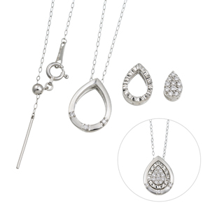 PT950 ダイヤモンド ドロップ ネックレス D 約0.10ct D 約0.02ct
