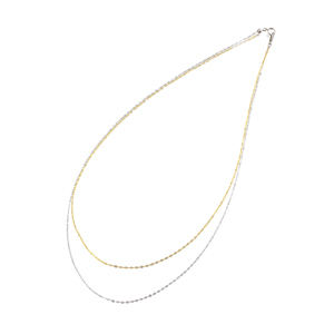 GSTV 純プラチナ/純金 リップクロス 2連ネックレス 長さ 約41cm 総重量  