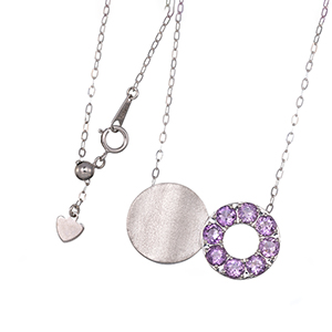 パラジウムシルバー950 アメシスト ネックレス AM 約1.60ct 