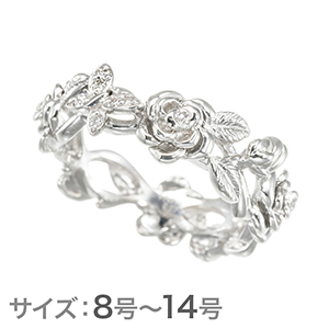 純プラチナ ダイヤモンド ローズガーデン フルエタニティーリング D 約0.07ct #8~14