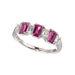 PT950 ミャンマー産ルビー ダイヤ リング RB 約0.60ct D 約0.50ct 