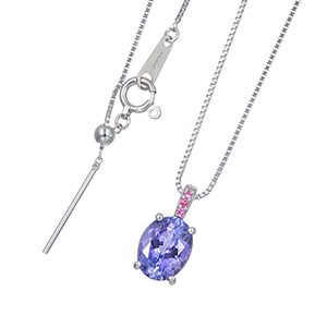 PT950/PT850タンザナイトアヤナスピネルネックレスTA約2.00ctSP約0.02ct