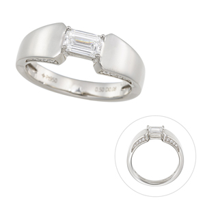 PT950Dカラーダイヤモンド&ダイヤリングD約0.50ct(DSI2)D約0.08ct