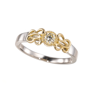 PT950/K18YG ダイヤモンド Lulu リング D 約0.15ct 