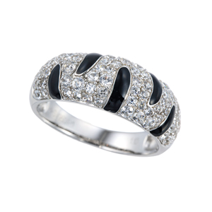 パラジウムシルバー950 天然ホワイトジルコン ホワイトタイガー リング ZI 約1.10ct 