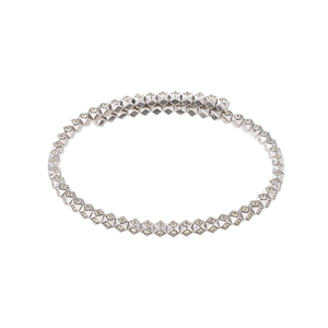 PT950 ダイヤモンド スクエアスパイク フリーバングル D 約2.00ct