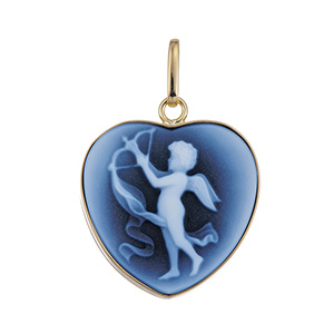 K18YG メノウカメオ ペンダントトップ カメオ 約18×18mm