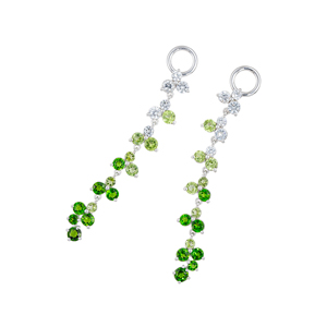 パラジウムシルバー950 ダイオプサイド ペリドット 天然ホワイトジルコン Mia チャーム