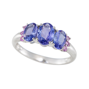 PT950 タンザナイト ピンクサファイア リング TA 約1.30ct PS 約0.10ct