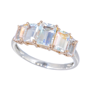 PT950/K18PG アンデシン/ラブラドライト リング AN/LAB 約1.90ct