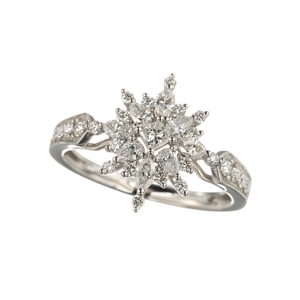 PT950 ダイヤモンド ステラ・カルテット リング D 約0.55ct