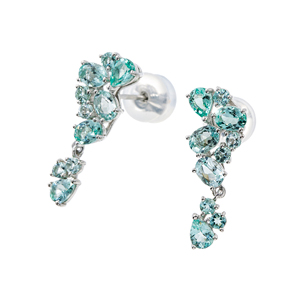 PT950 ヴィヴィッドシーブルーベリル ピアス BE 約1.30ct 