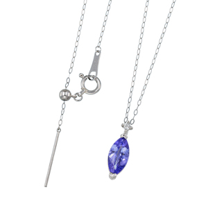 純プラチナ/PT950 タンザナイト ダイヤ ネックレス TA 約0.70ct D 約0.02ct