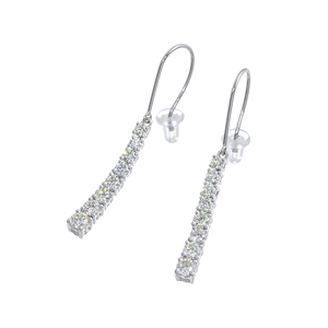 PT950/PT900 ダイヤモンド Iライン ピアス D 約1.00ct 