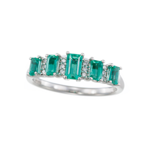 PT950 コロンビア産ノンオイルエメラルド ダイヤ リング EM約0.70ct D約0.03ct