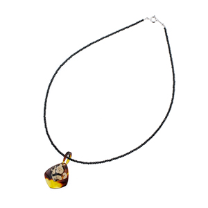 SV 本べっ甲 天然水もく ブラックスピネル ネックレス SP 約22.00ct
