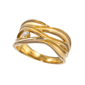 純金 H&Cダイヤモンド(リリーダイヤカット) リング D 約0.05ct(LI)