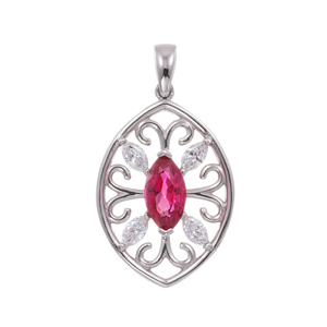 PT950 ミャンマー産ルビー ダイヤ ペンダントトップ RB 1.007ct D 0.27ct