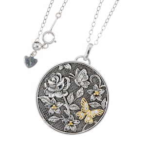 パラジウムシルバー950/K18YG ダイヤモンド Mia ネックレス D 約0.05ct