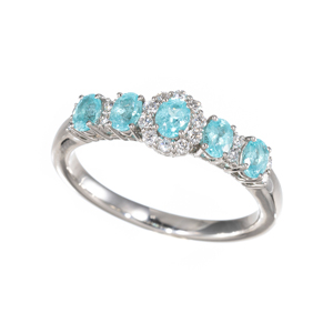 PT950 ブラジル産パライバトルマリン ダイヤ リング PRT 約0.50ct