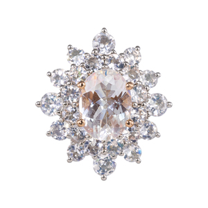 PT950/K18PGアンデシン/ラブラドライトペンダントトップAN/LAB約1.45ct